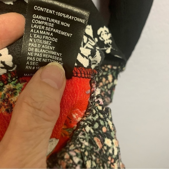 Caleoos Boho Embroidered Pullover Tassel Tie Mixed Print Top - Picture 8 of 8